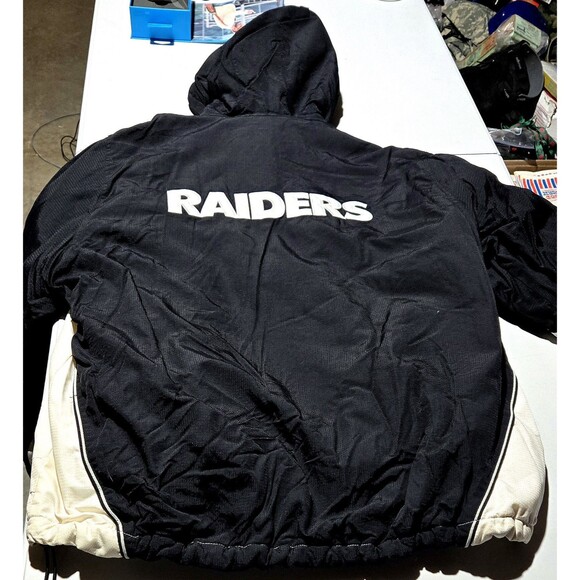 VTG Reebok Oakland Raiders On Field NFL Team Apparel Jacket Mens Size L 1/4 Zip - Picture 2 of 16
